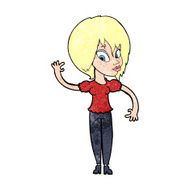 Cartoon Woman Waving N430