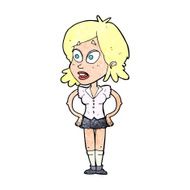 cartoon woman with hands on hips N287