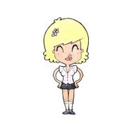 cartoon happy woman N339