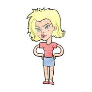 cartoon woman with hands on hips N288