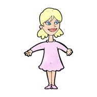 cartoon woman with open arms N127