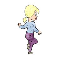 Cartoon Woman Waving N431