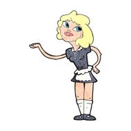 cartoon waitress serving N11