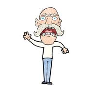 cartoon angry old man N191