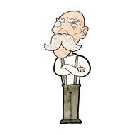 cartoon angry old man N192