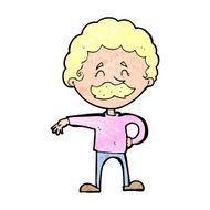 cartoon man making camp gesture N40