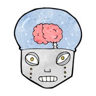 cartoon spooky robot head N15