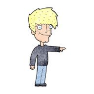 cartoon happy man pointing N76