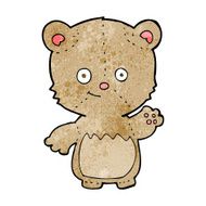 cartoon teddy bear waving N20