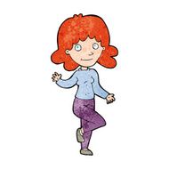 cartoon friendly woman waving N63