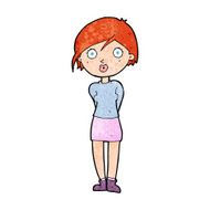 cartoon surprised girl N26