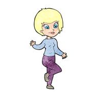 Cartoon Woman Waving N433