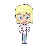 cartoon satisfied woman N13