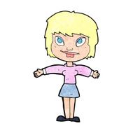 cartoon woman with open amrs N11