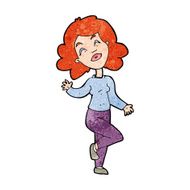 cartoon happy woman dancing N13