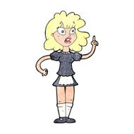 cartoon worried maid N13