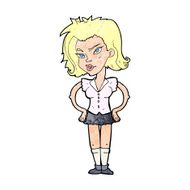 cartoon woman with hands on hips N290
