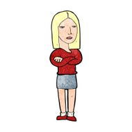 cartoon woman with folded arms N38