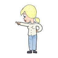 cartoon enthusiastic woman pointing N13