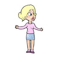 cartoon pretty woman explaining something N13