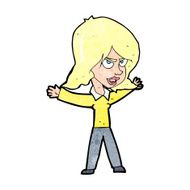 cartoon woman gesturing N38