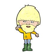 cartoon hippie man in wellington boots N13