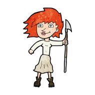 cartoon woman with spear N13