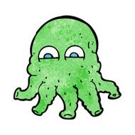 cartoon alien squid face N36