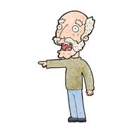 cartoon scared old man pointing N13