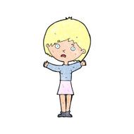 cartoon worried woman N99