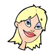 cartoon happy woman N340
