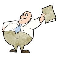 cartoon happy boss with file N13