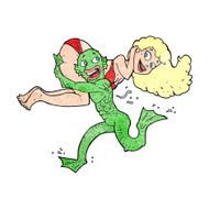 cartoon swamp monster carrying girl in bikini N13