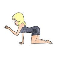 cartoon woman on all fours N26