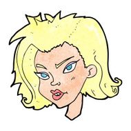 cartoon female face N188