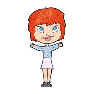 cartoon woman waving arms N25