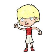 cartoon boy with positive attitude N27