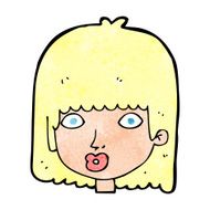 cartoon surprised woman N303