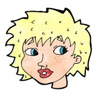 cartoon surprised woman N304