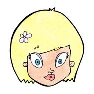 cartoon happy female face N229