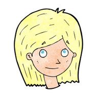cartoon happy female face N230