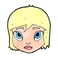 cartoon female face N190