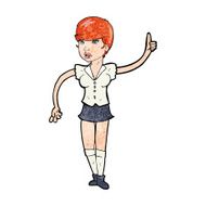 cartoon pretty girl asking question N13
