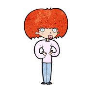 cartoon surprised woman N305