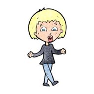 cartoon woman shrugging shoulders N622