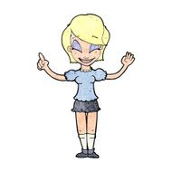 cartoon pretty girl with idea N38