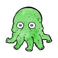 cartoon alien squid face N37