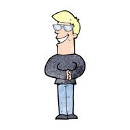 cartoon grinning man with glasses N3