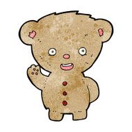 cartoon teddy bear waving N21