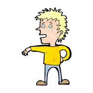 cartoon man making dismissive gesture N26